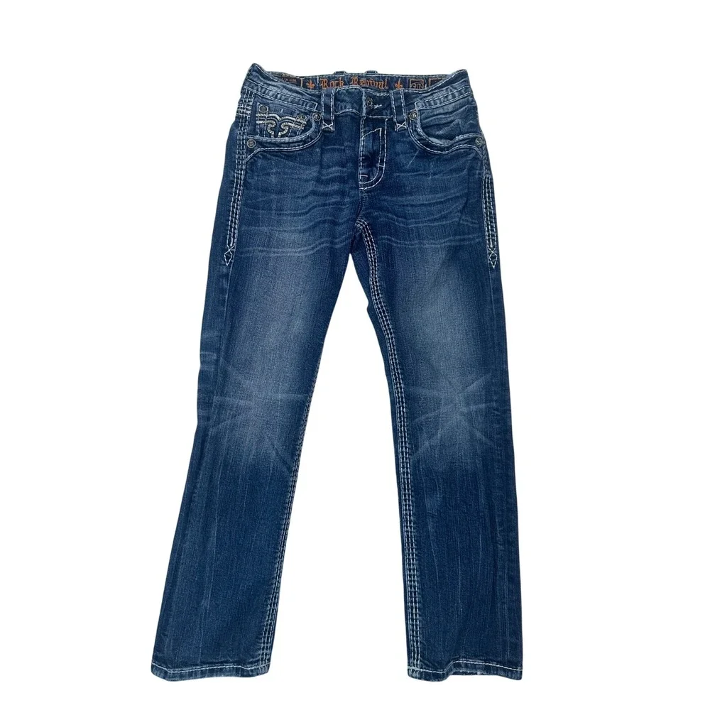 Rock‎ Revival Jeans Triton Slim Straight Stretch Jean Size 30
